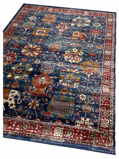 Artisan Laila Dk.Blue Dk.Rose Traditional Machinemade Rug - Rugs - Artisan - Atlanta Designer Rugs