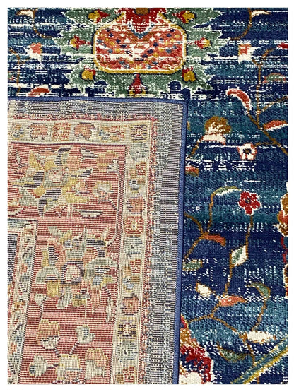 Artisan Laila Dk.Blue Dk.Rose Traditional Machinemade Rug - Rugs - Artisan - Atlanta Designer Rugs