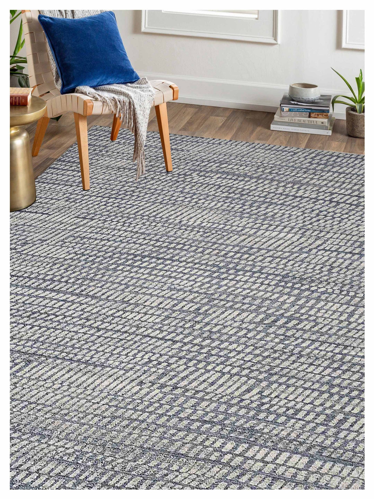 Artisan Harmony  Grey Blue Transitional Knotted Rug