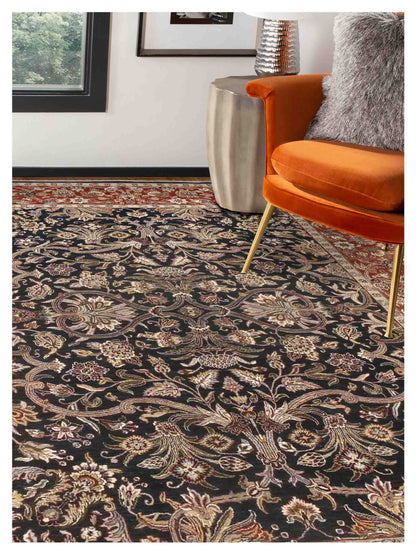 Limited Heywood HEY-203 Trible Navy Rusty Red Traditional Knotted Rug