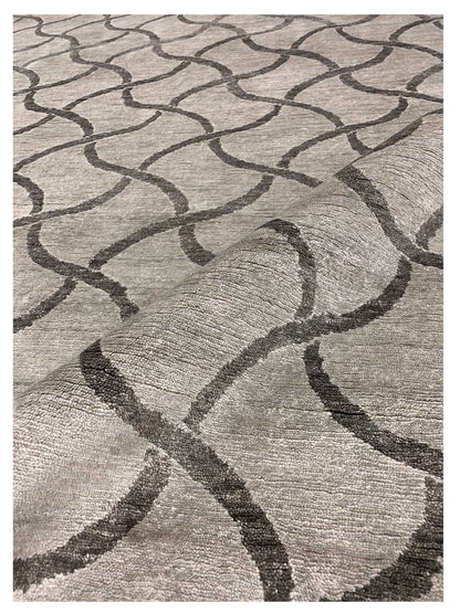 Artisan Toni Silver Transitional Knotted Rug - Rugs - Artisan - Atlanta Designer Rugs