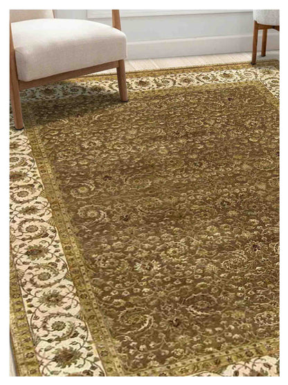 Limited Cressy CRS-402 Chocolate Ivory Traditional Knotted Rug