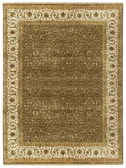 Limited Cressy CRS-402 Chocolate Ivory Traditional Knotted Rug