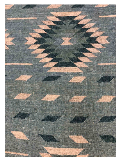 Artisan Kim Turquoise Natural Kilim Woven Rug - Rugs - Artisan - Atlanta Designer Rugs