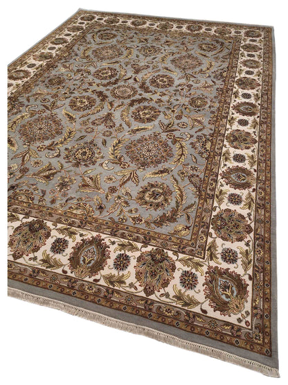 Artisan Rachel  Grey  Ivory Traditional Knotted Rug