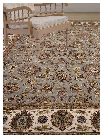 Artisan Rachel  Grey  Ivory Traditional Knotted Rug