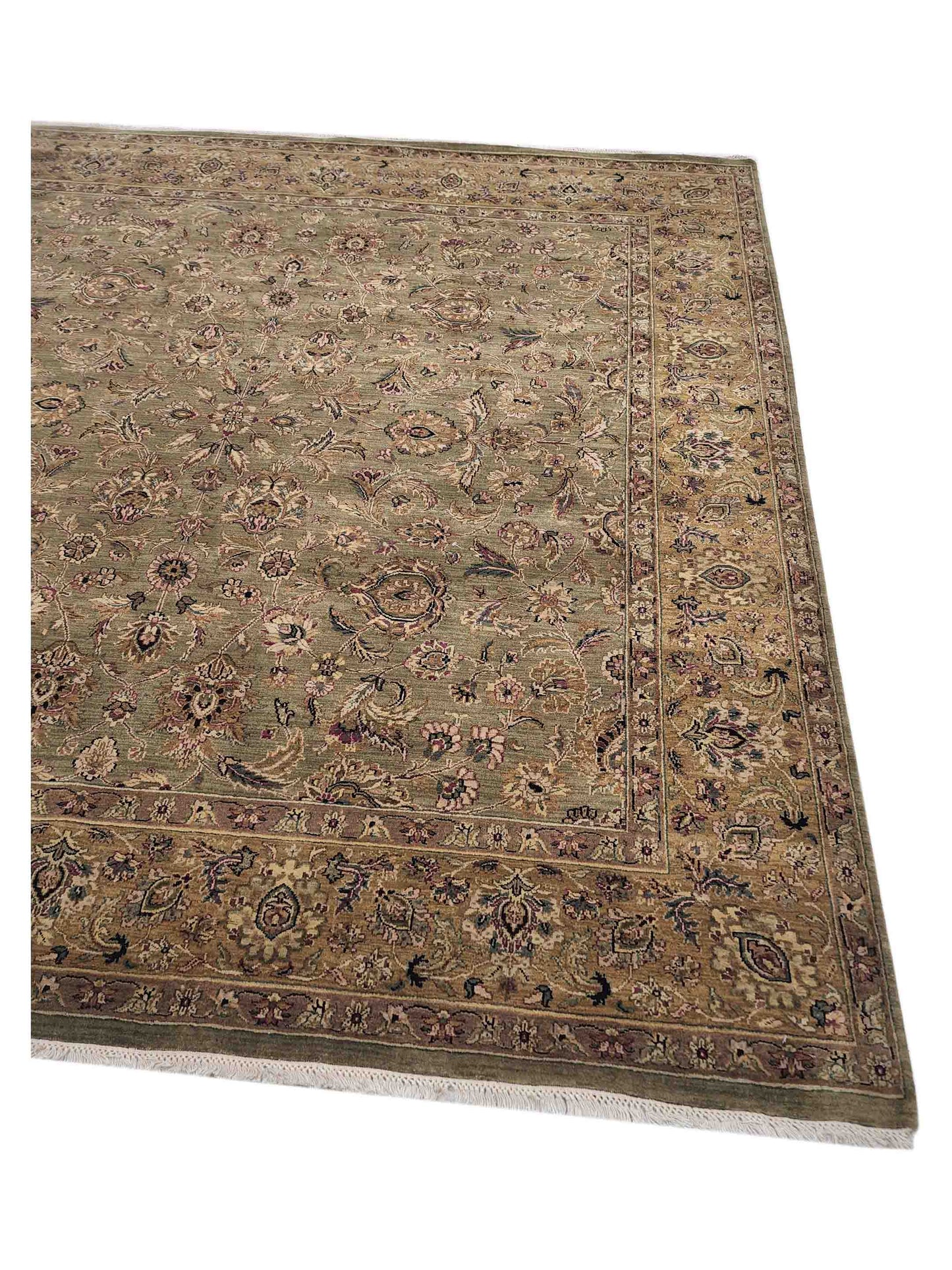 Artisan Serene  Green Green Transitional Knotted Rug