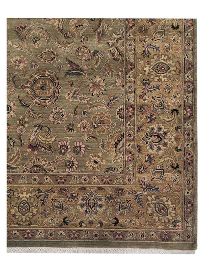 Artisan Serene  Green Green Transitional Knotted Rug