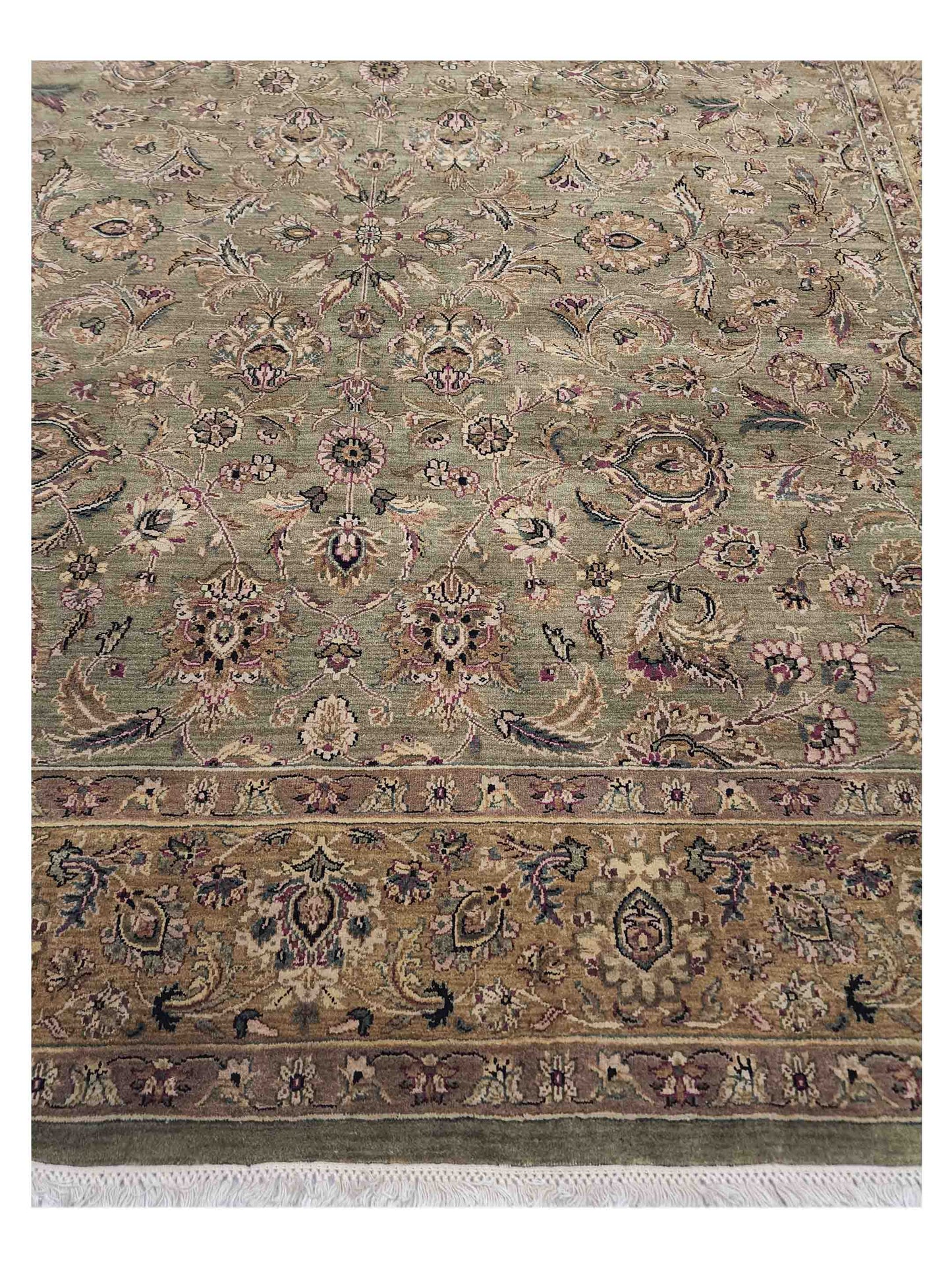 Artisan Serene  Green Green Transitional Knotted Rug