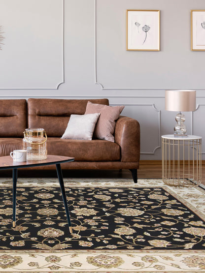 Artisan Winona  Black Ivory Traditional Knotted Rug