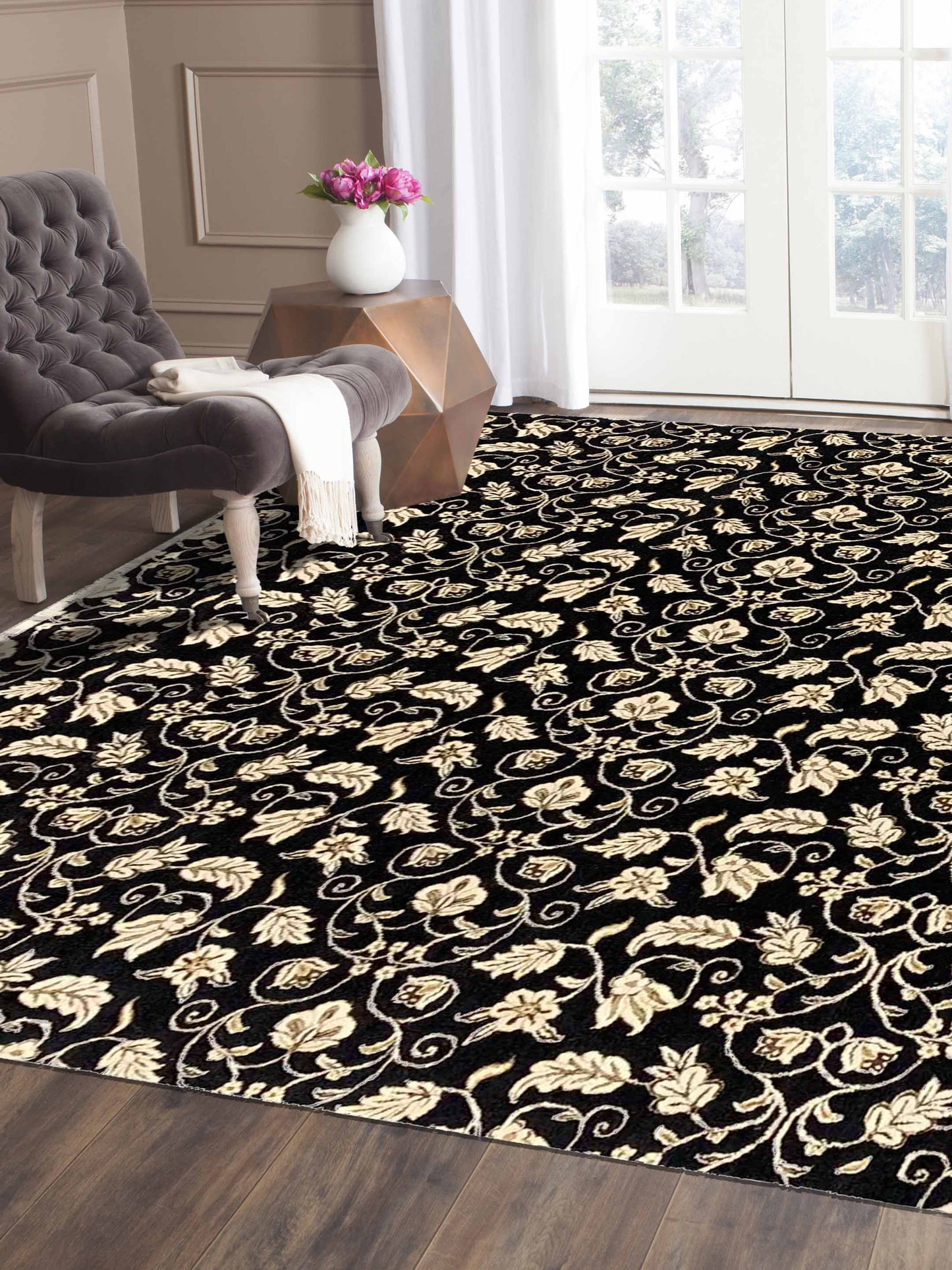Artisan Winona  Black  Traditional Knotted Rug