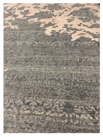 Artisan Elisabeth Grey Ivory Modern Knotted Rug - Rugs - Artisan - Atlanta Designer Rugs