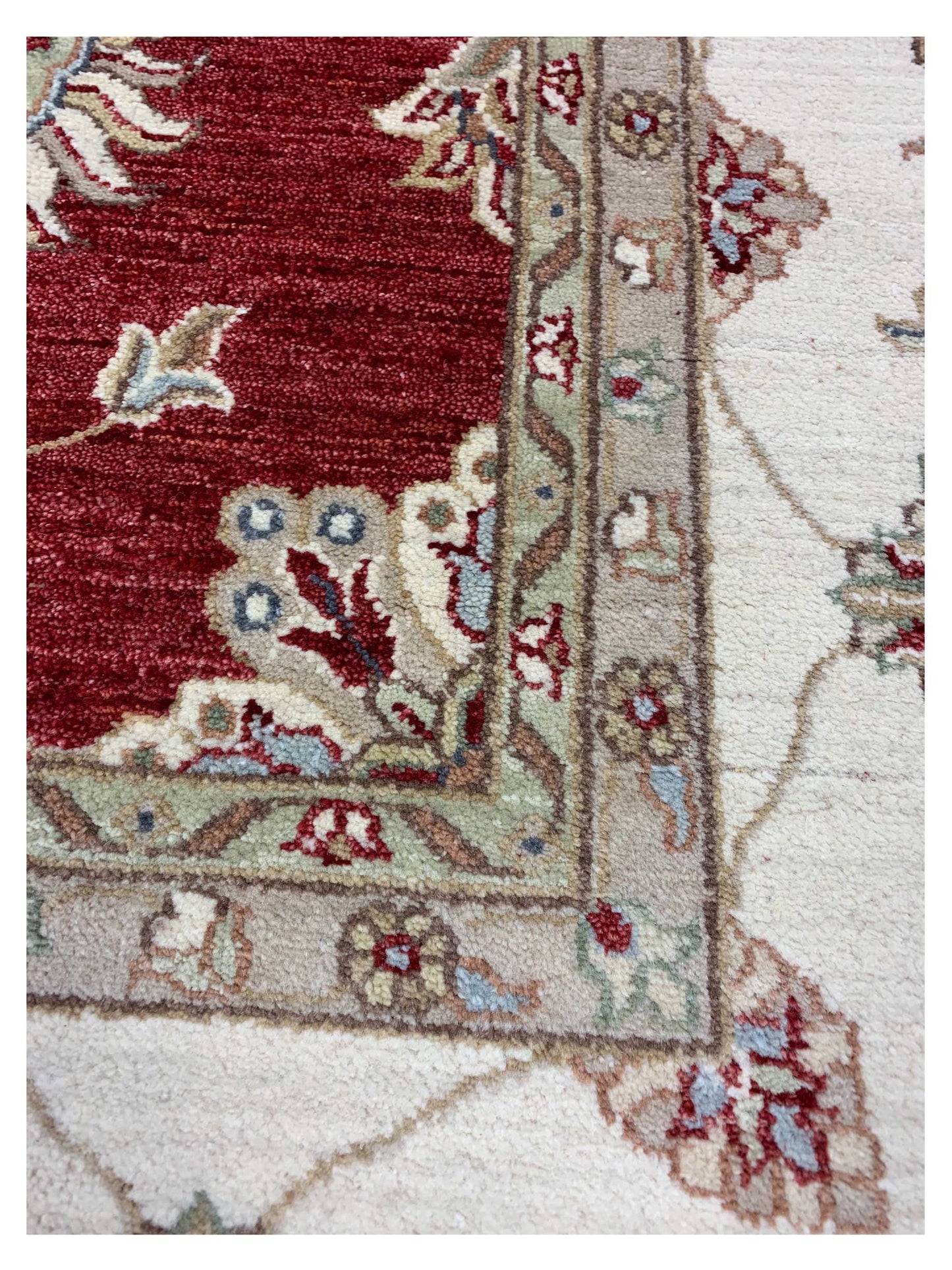Artisan Zara  Red Ivory Traditional Knotted Rug