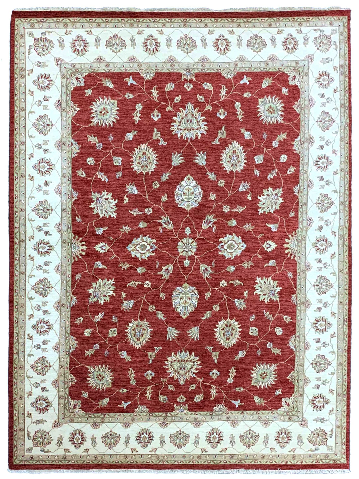 Artisan Zara Red Ivory Traditional Knotted Rug - Rugs - Artisan - Atlanta Designer Rugs