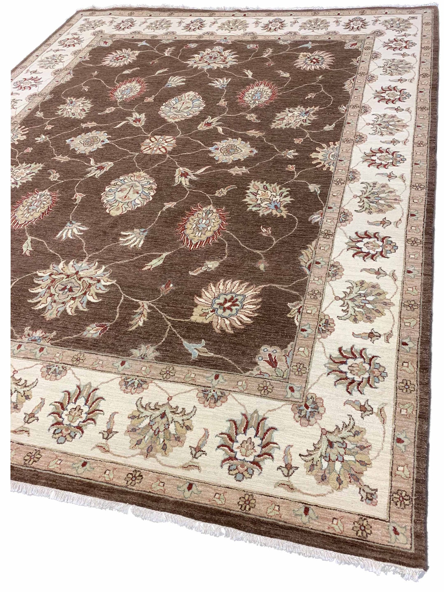 Artisan Zara  Brown Ivory Traditional Knotted Rug