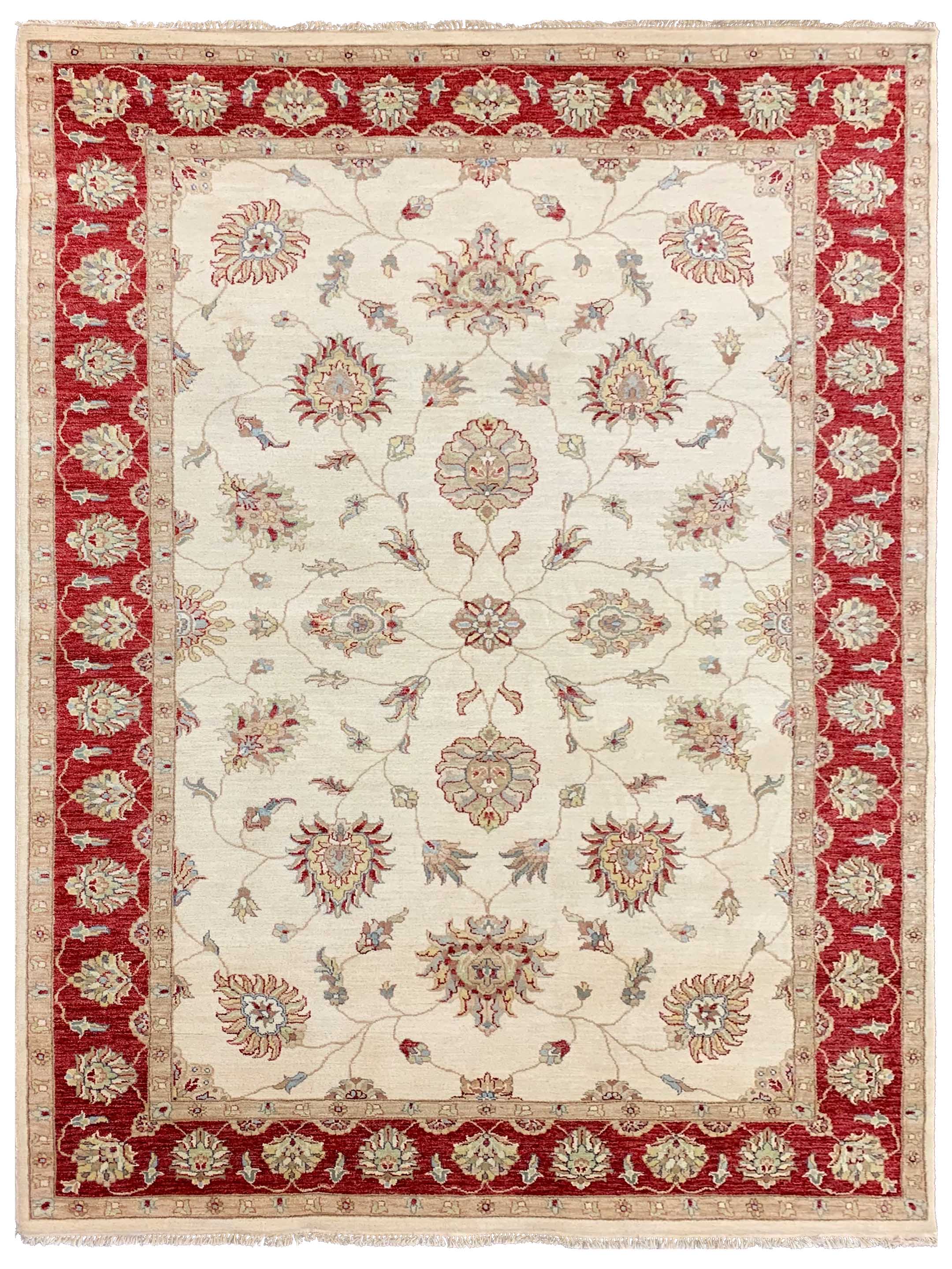 Artisan Zara Ivory Red Traditional Knotted Rug – Atlanta Designer Rugs