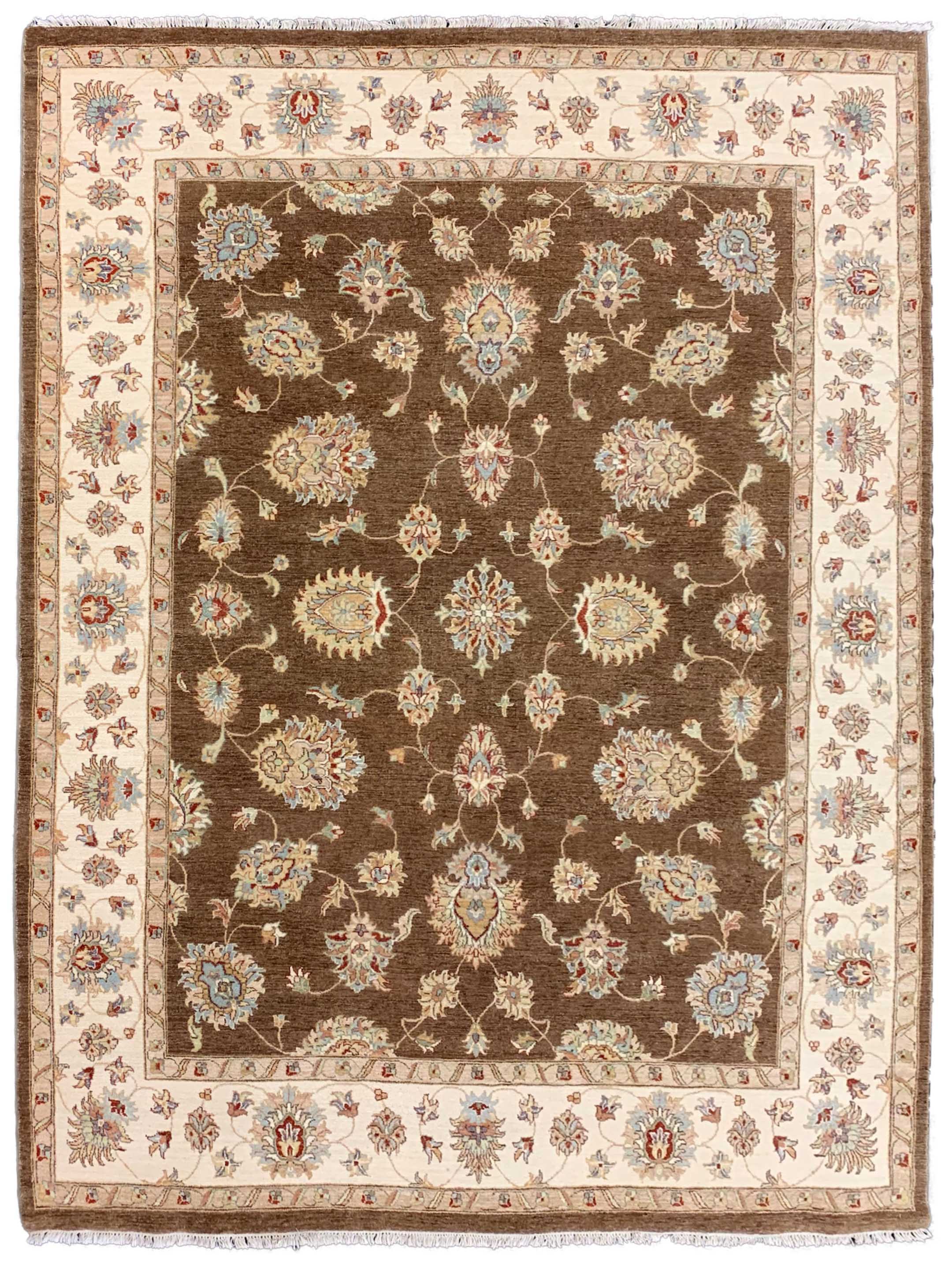 Artisan Zara Brown Ivory Traditional Knotted Rug – Atlanta Designer Rugs