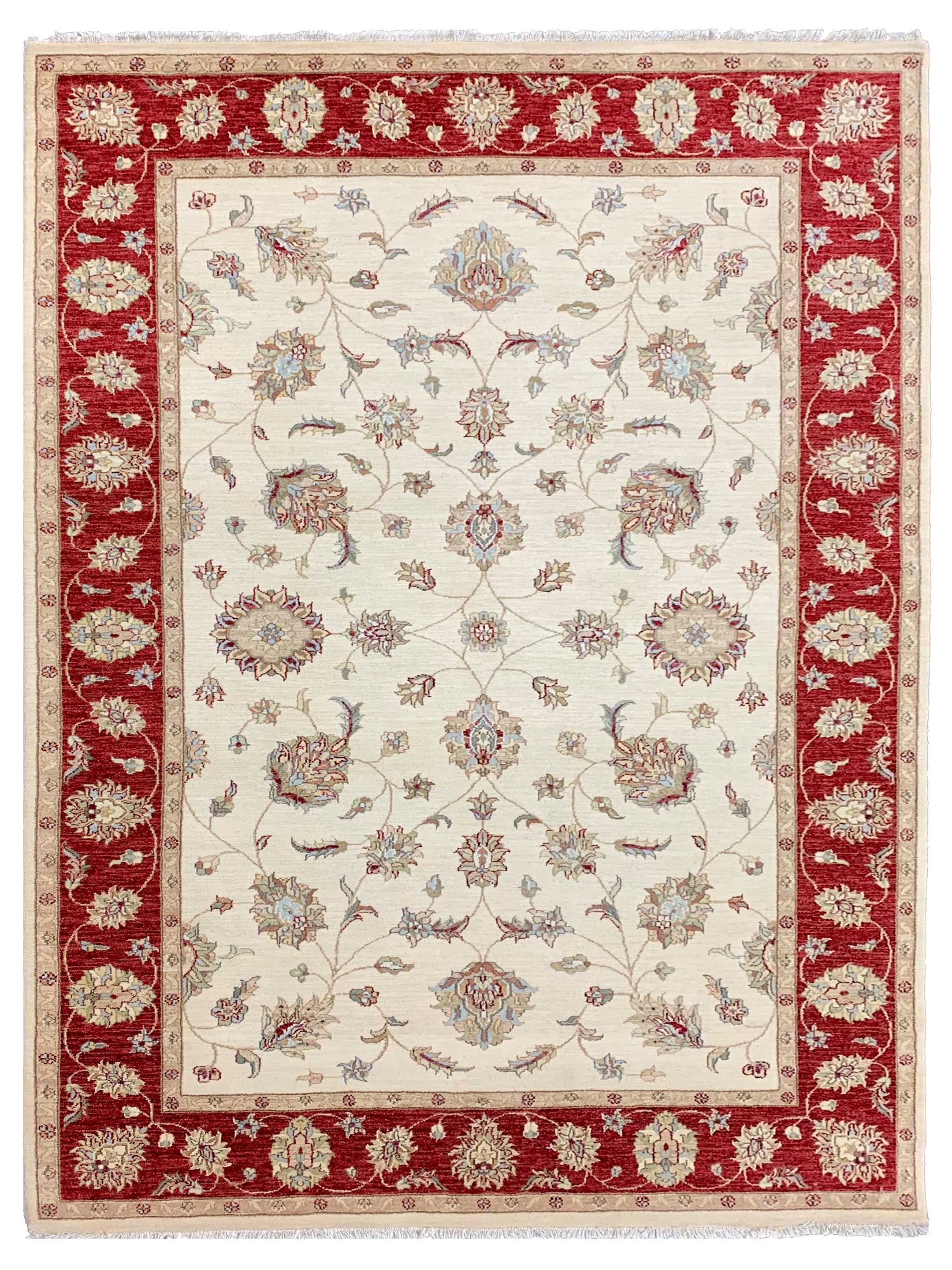 Artisan Zara Ivory Red Traditional Knotted Rug – Atlanta Designer Rugs