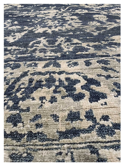 Artisan Elisabeth  Navy Silver Traditional Knotted Rug