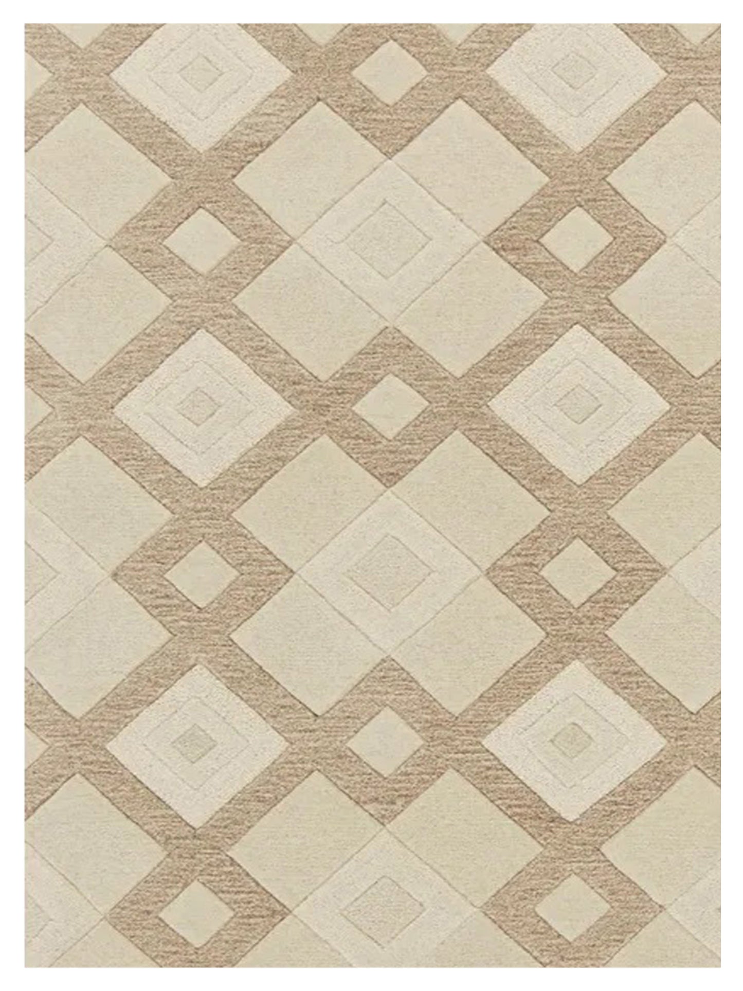 KAS Eternity 1055 Ivory  Contemporary Tufted Rug