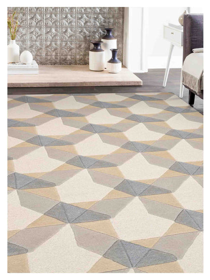 KAS Eternity 1060 Ivory Grey Contemporary Tufted Rug - Rugs - KAS - Atlanta Designer Rugs