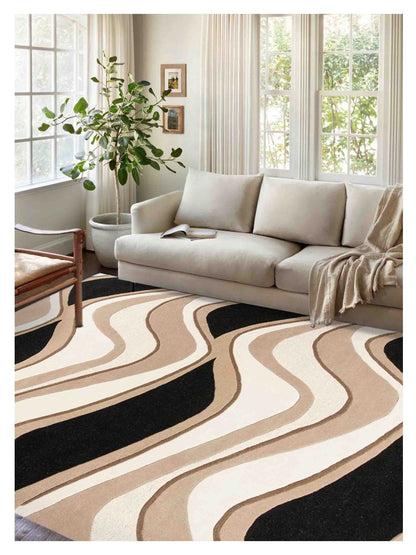 KAS Eternity 1071 Black Beige Contemporary Tufted Rug - Rugs - KAS - Atlanta Designer Rugs