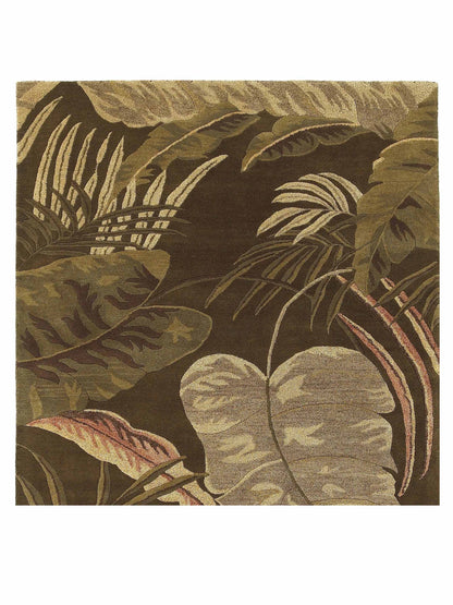 Kas Havana 2615 Mocha  Florals & Tropicals Tufted Rug