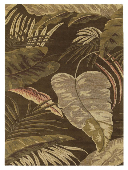 KAS Havana 2615 Mocha Florals & Tropicals Tufted Rug