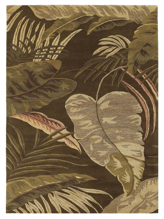 KAS Havana 2615 Mocha Florals & Tropicals Tufted Rug
