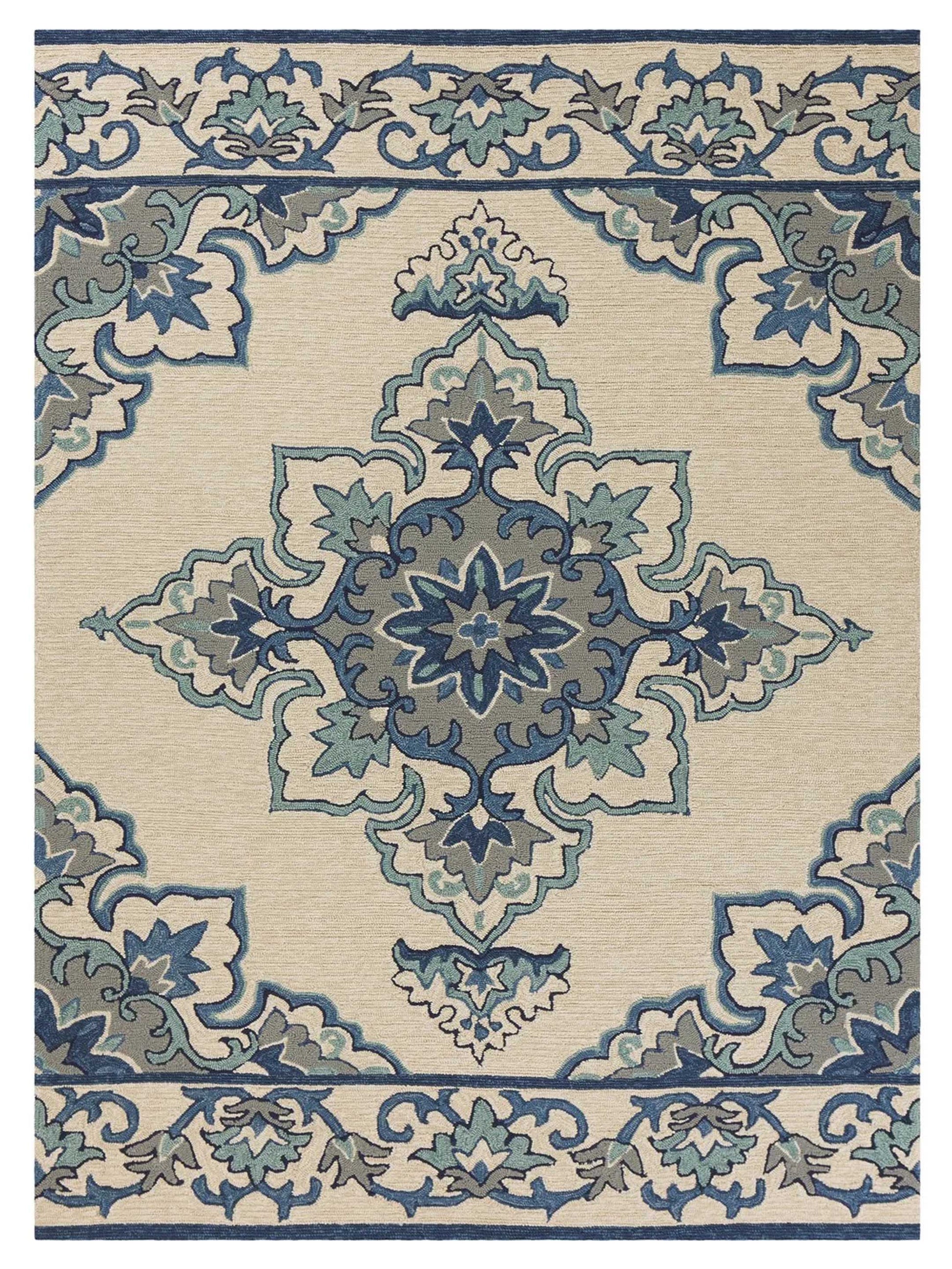 KAS Harbor 4238 Ivory Indoor/Outdoor Knotted Rug
