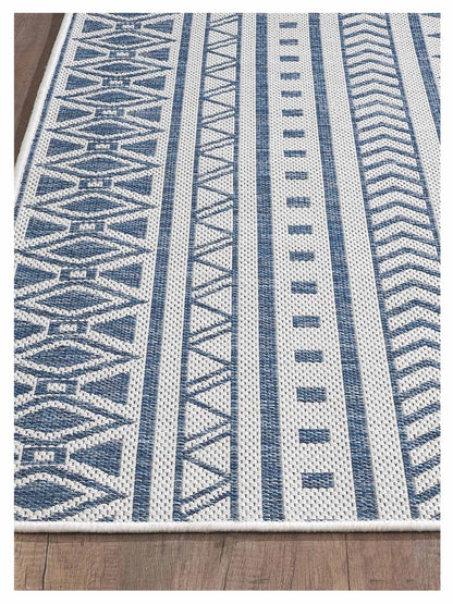 KAS Provo 5776 Ivory Blue Indoor/Outdoor Machinemade Rug - Rugs - KAS - Atlanta Designer Rugs