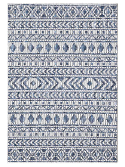 KAS Provo 5776 Ivory Blue Indoor/Outdoor Machinemade Rug - Rugs - KAS - Atlanta Designer Rugs