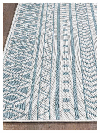 KAS Provo 5777 Ivory Aqua Indoor/Outdoor Machinemade Rug - Rugs - KAS - Atlanta Designer Rugs
