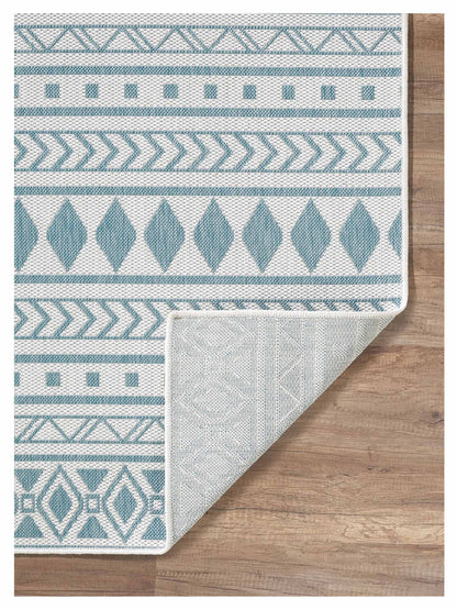 KAS Provo 5777 Ivory Aqua Indoor/Outdoor Machinemade Rug - Rugs - KAS - Atlanta Designer Rugs