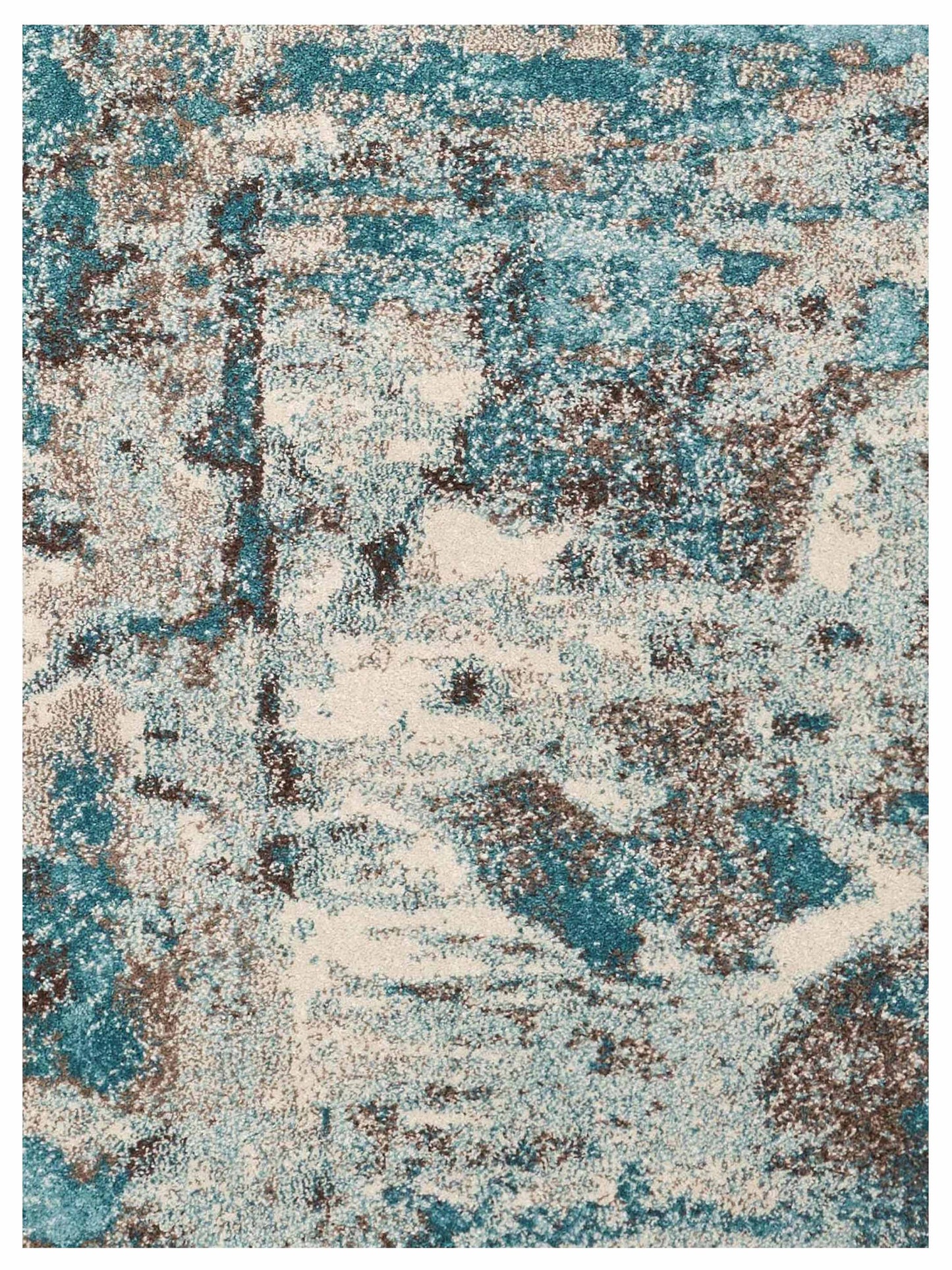KAS Watercolors 6233 Ivory Teal Contemporary Machinemade Rug