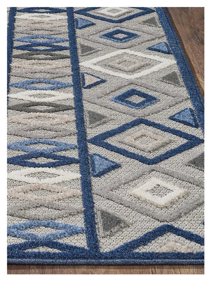 KAS Calla 6921 Grey Blue Indoor/Outdoor Machinemade Rug - Rugs - KAS - Atlanta Designer Rugs