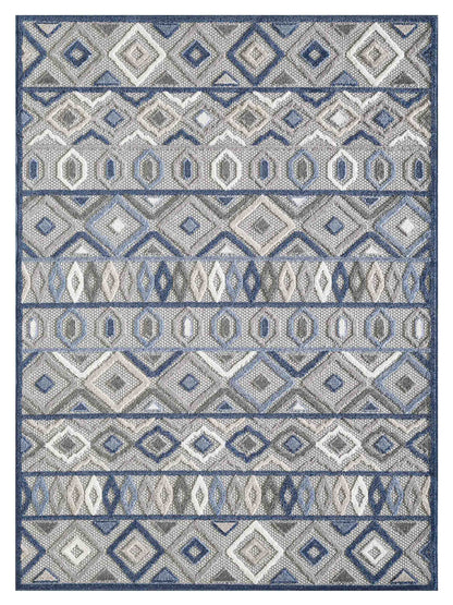 KAS Calla 6921 Grey Blue Indoor/Outdoor Machinemade Rug - Rugs - KAS - Atlanta Designer Rugs