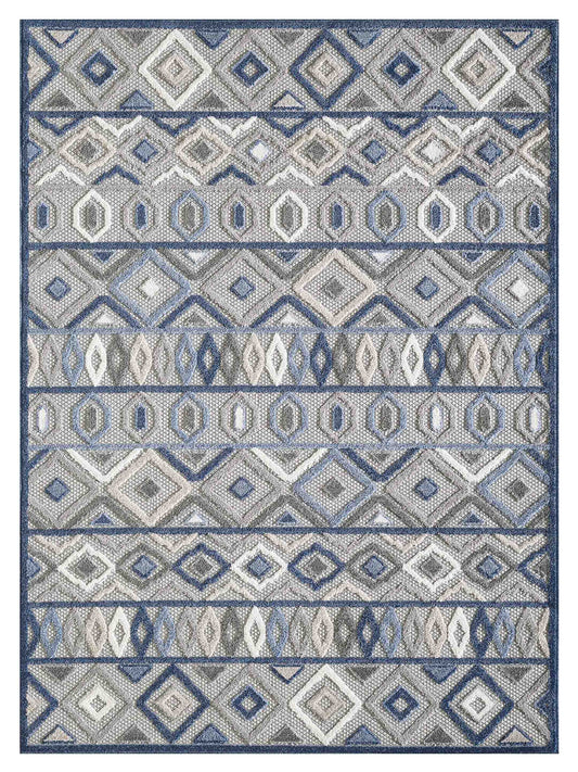 KAS Calla 6921 Grey Blue Indoor/Outdoor Machinemade Rug - Rugs - KAS - Atlanta Designer Rugs
