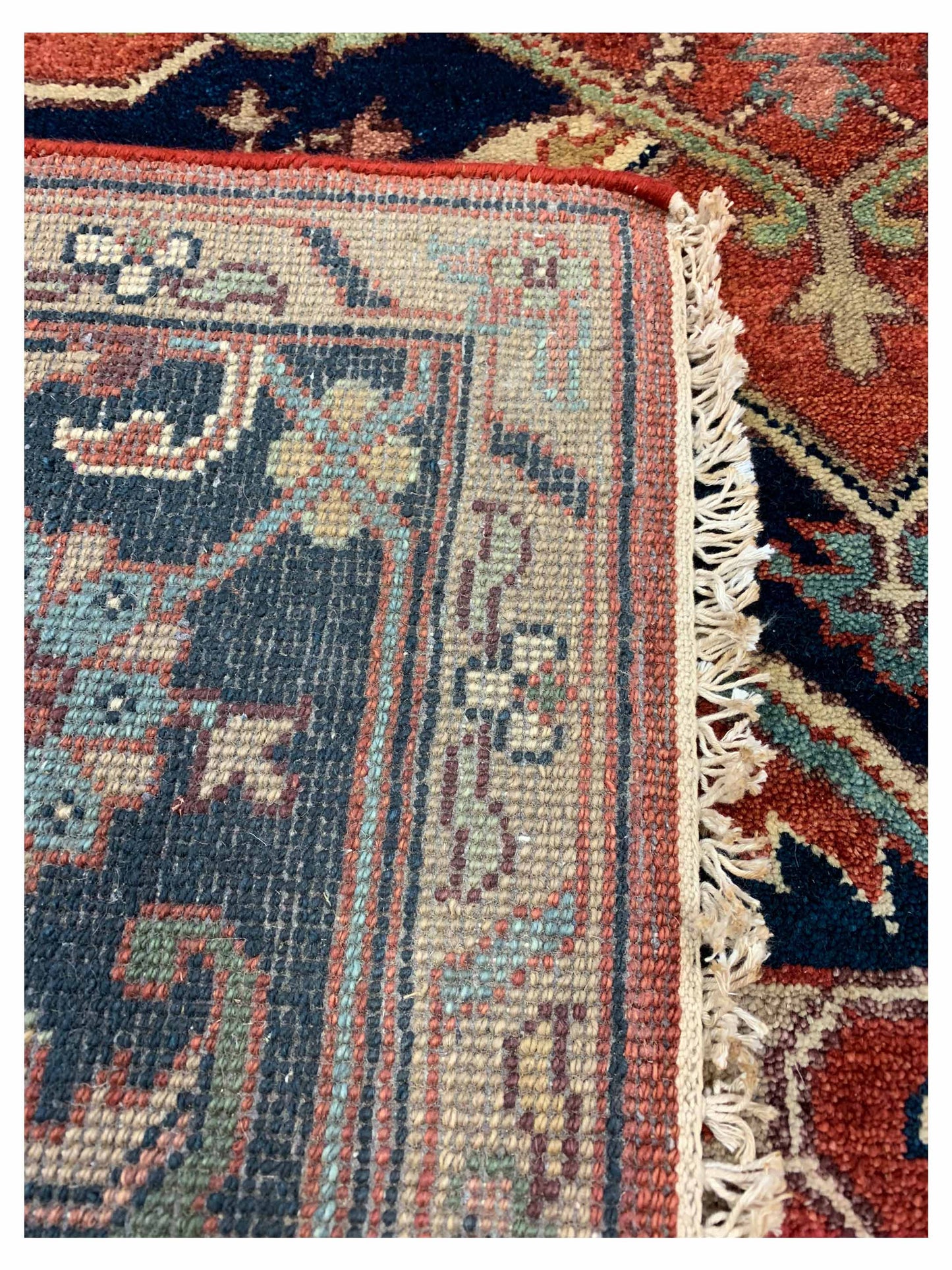 Artisan Helena  Rust Blue Traditional Knotted Rug