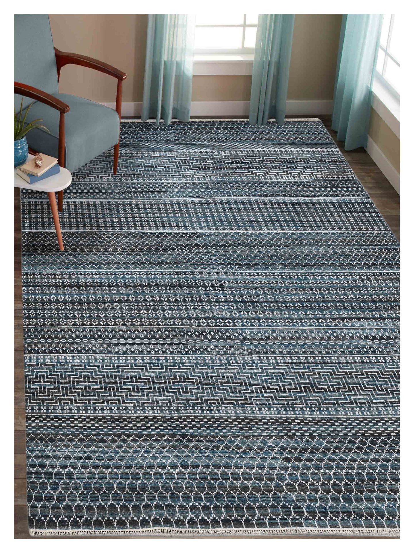 Limited LISMORE LI - 125 OCEAN BLUE Transitional Knotted Rug - Rugs - Limited - Atlanta Designer Rugs