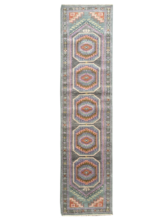 Super Blossom-2 FB-542 Grey Traditional Knotted Rug