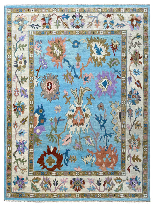Artisan Blossom FB-551 Blue Traditional Knotted Rug