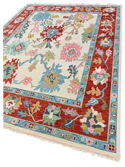 Artisan Blossom - 2 Ivory Red Traditional Knotted Rug - Rugs - Artisan - Atlanta Designer Rugs