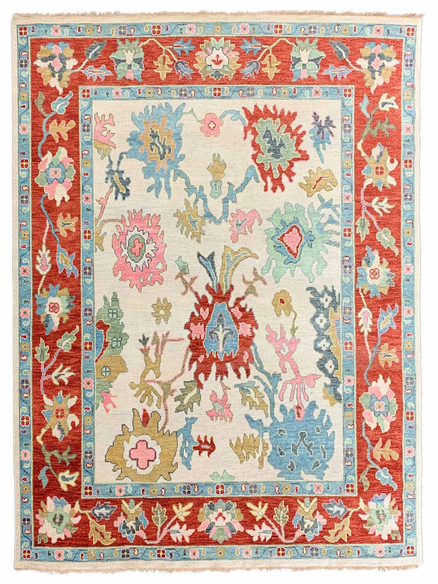 Artisan Blossom-2 FB-502 Ivory Traditional Knotted Rug