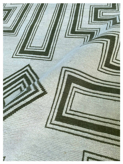 Artisan Blossom  Ivory Green Modern Knotted Rug