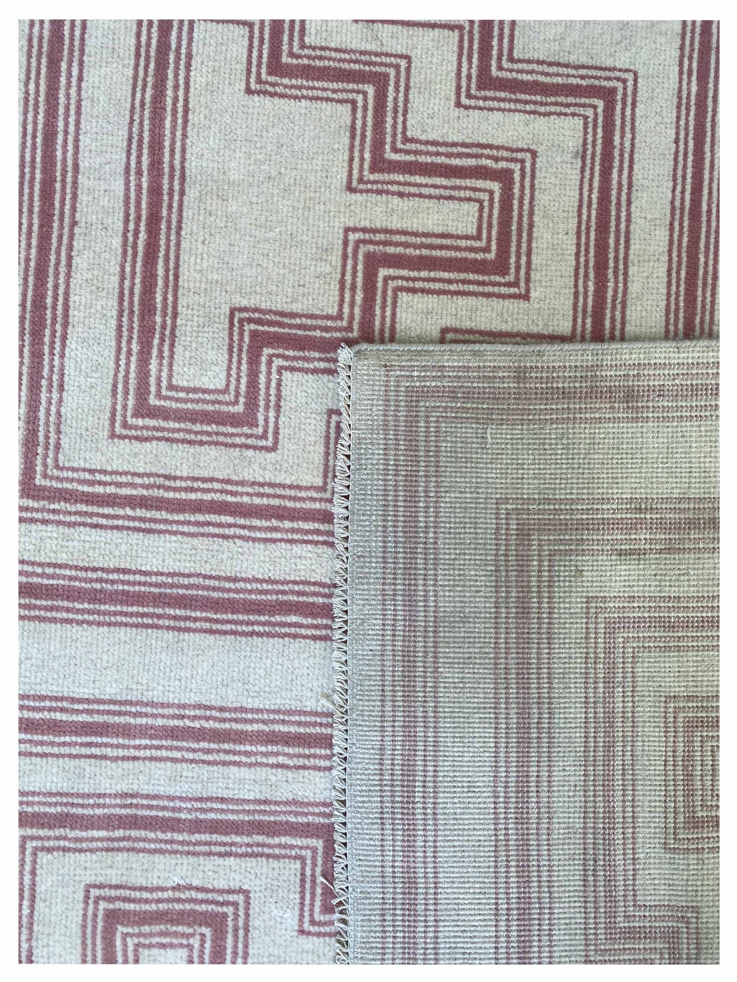 Artisan Blossom-2  Pink White Modern Knotted Rug