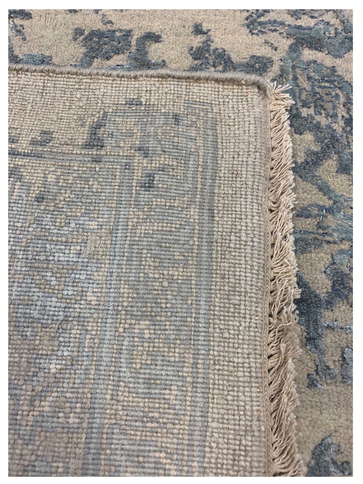 Artisan Reese  Beige Blue Transitional Knotted Rug