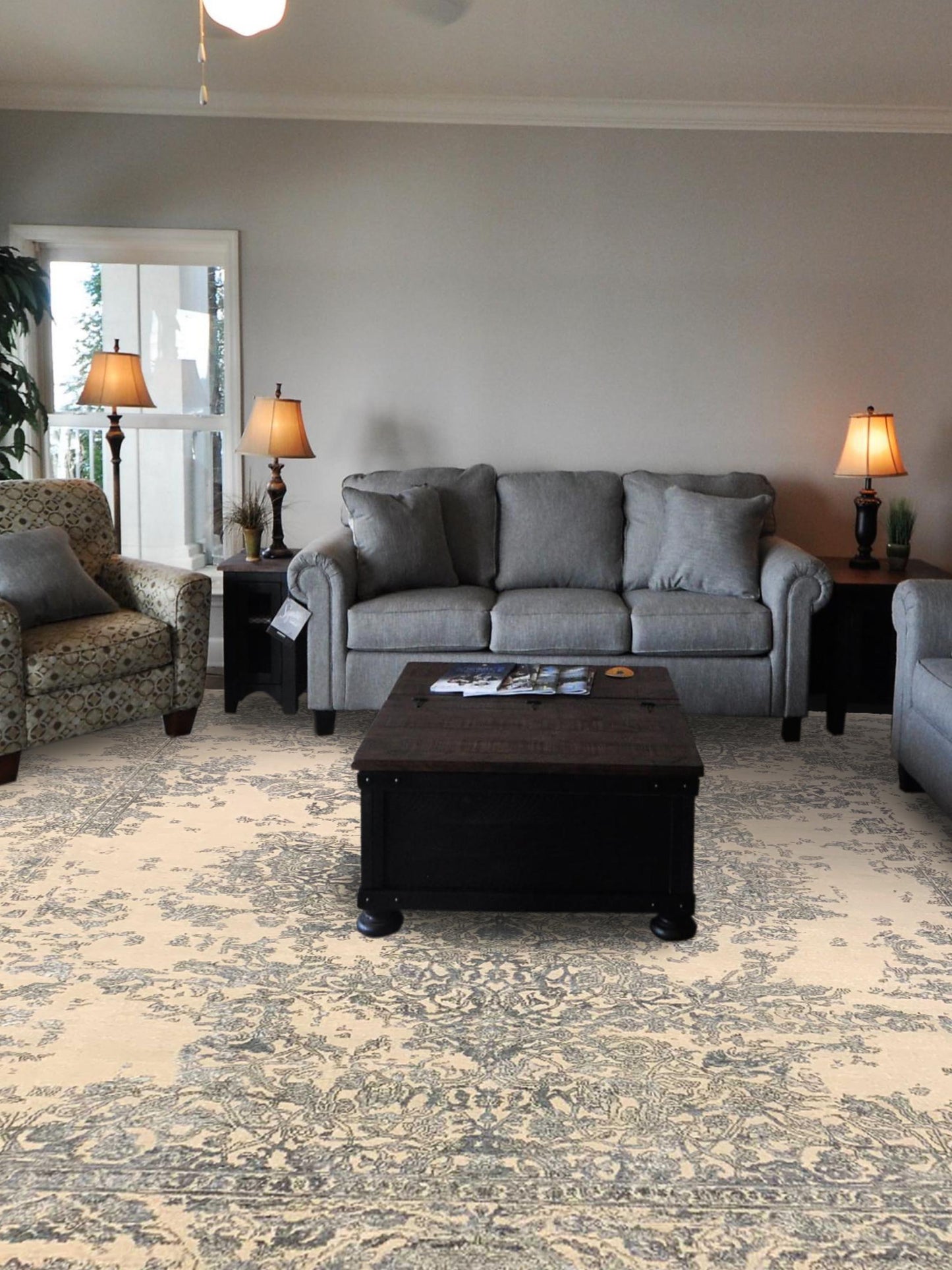 Artisan Reese  Beige Grey Transitional Knotted Rug