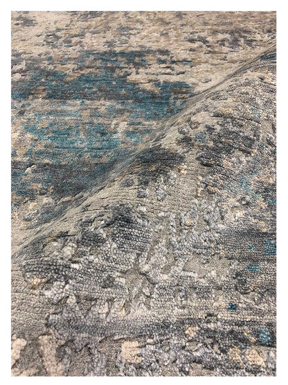 Artisan Mary Turquoise Contemporary Knotted Rug - Rugs - Artisan - Atlanta Designer Rugs