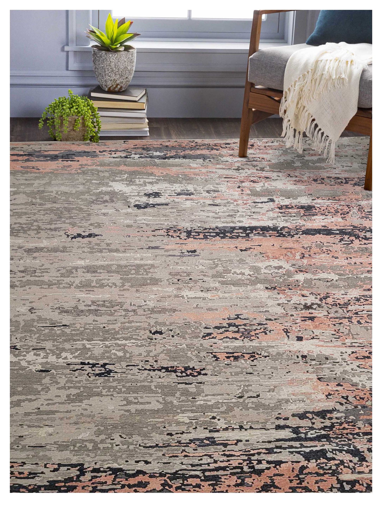 Artisan Mary  Beige Pink Contemporary Knotted Rug